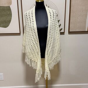 3/$10 Cream Knit Women's Poncho